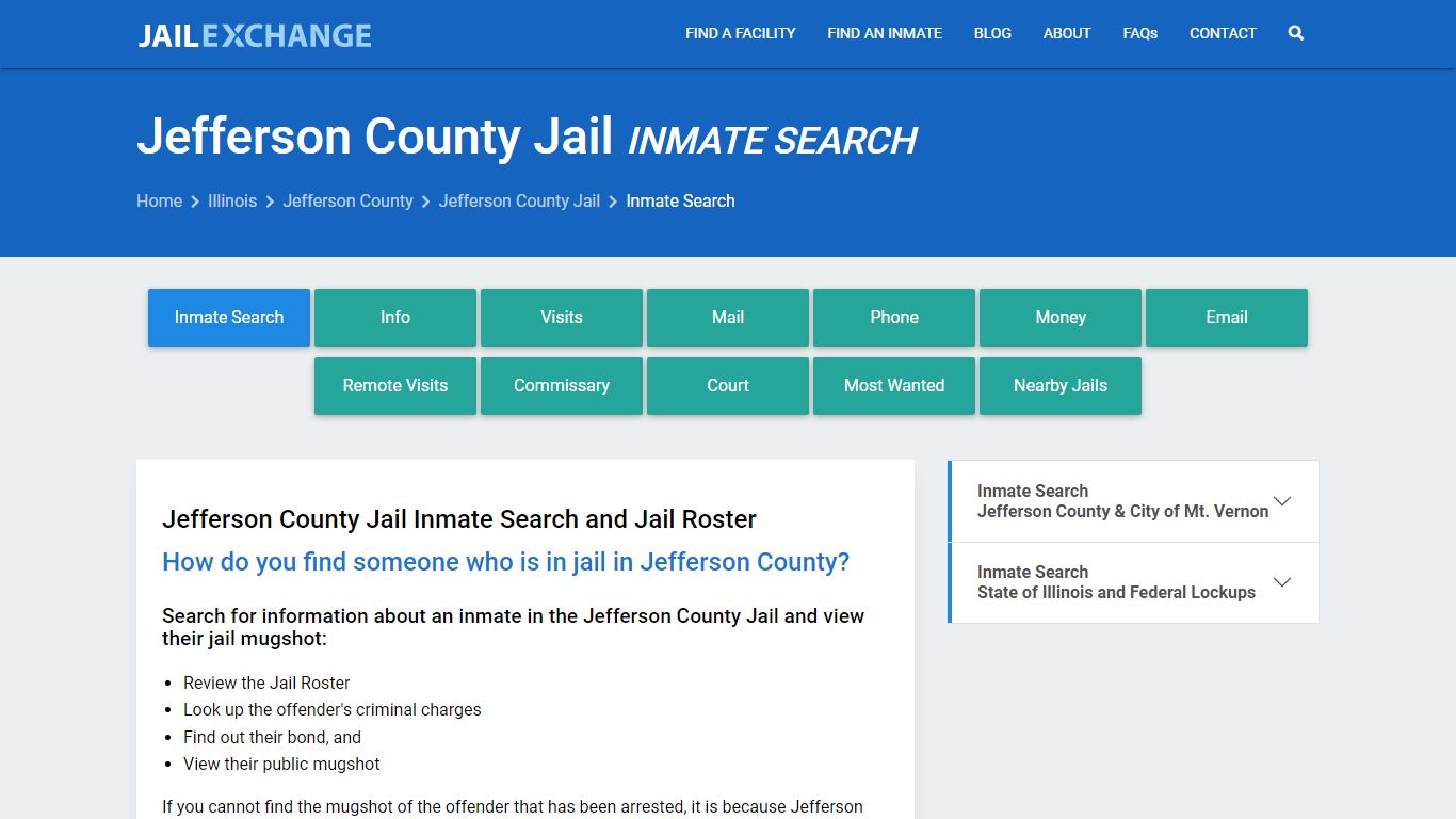 Inmate Search: Roster & Mugshots - Jefferson County Jail, IL